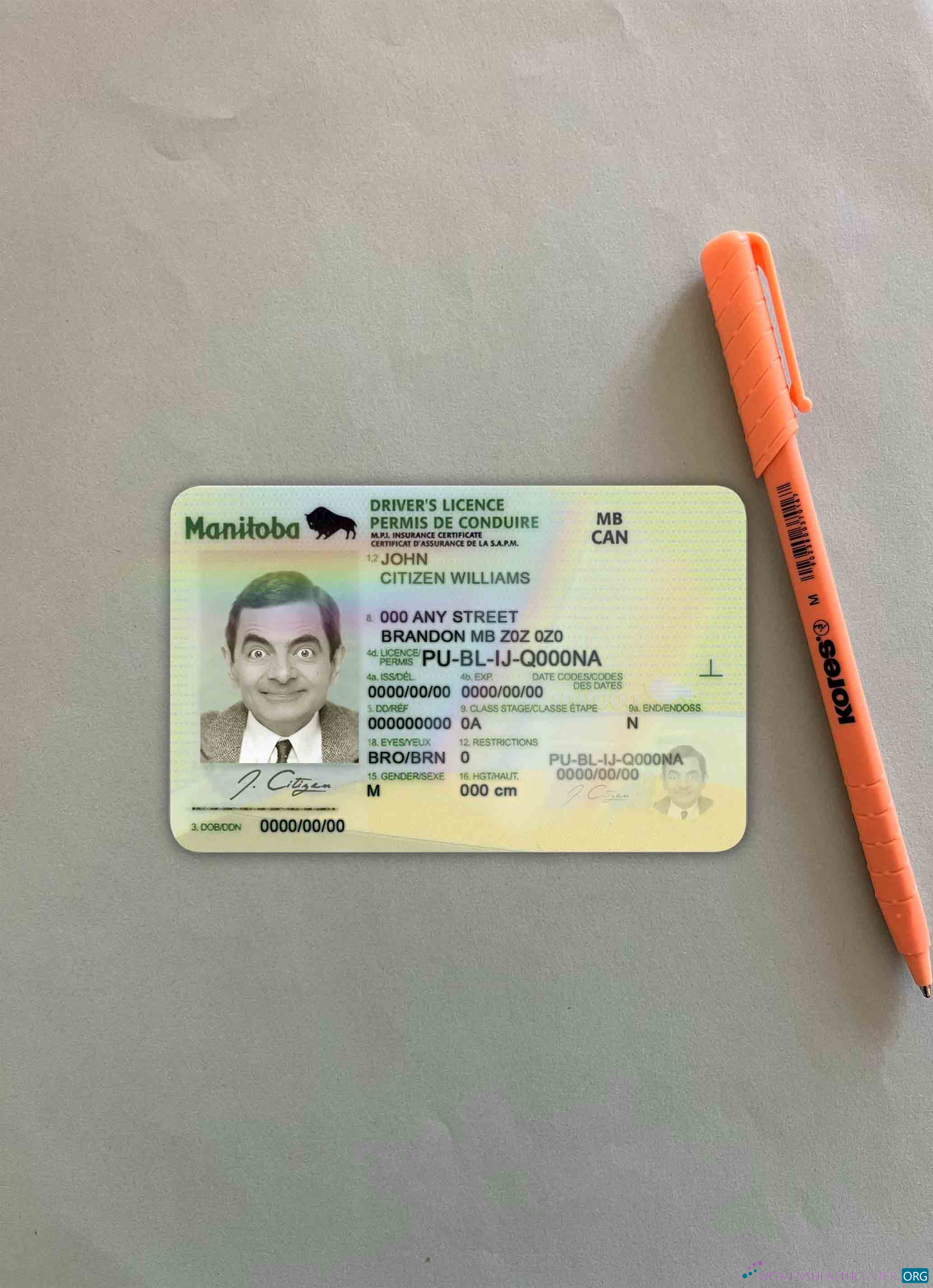 Download Canada Manitoba DL photolook FRONT Photoshop template